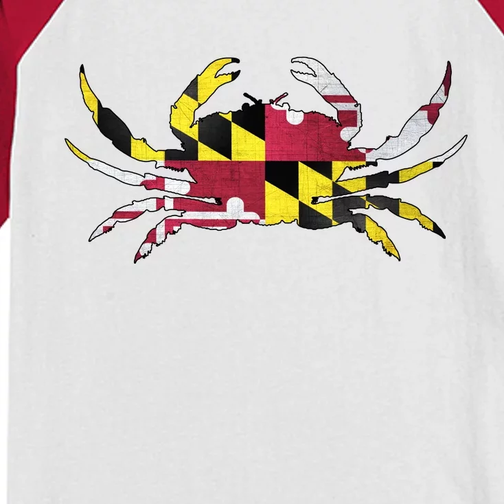 Maryland Flag Crab Kids Colorblock Raglan Jersey