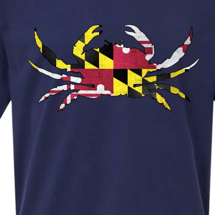 Maryland Flag Crab Sueded Cloud Jersey T-Shirt