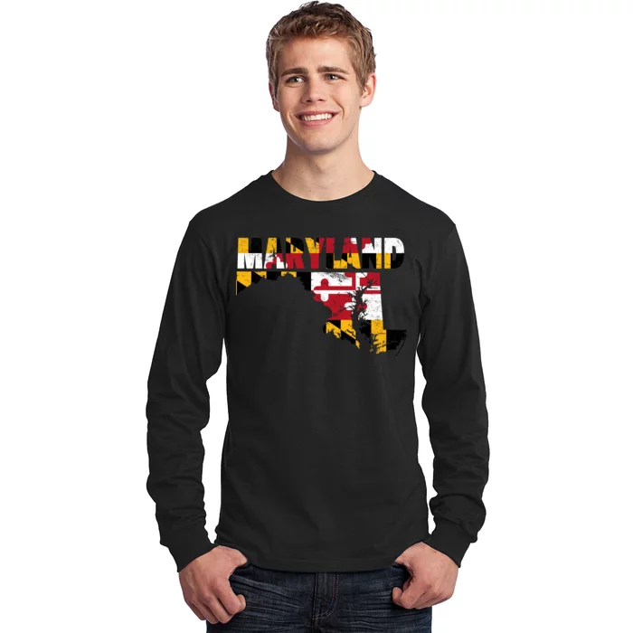 Maryland State Flag Long Sleeve Shirt