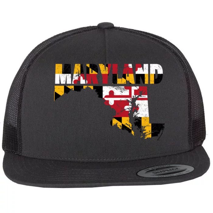 Maryland State Flag Flat Bill Trucker Hat