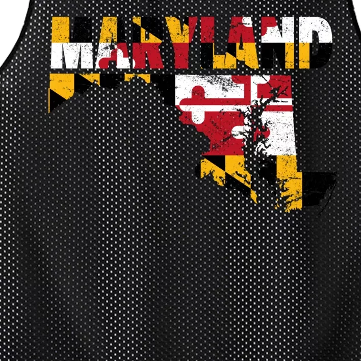 Maryland State Flag Mesh Reversible Basketball Jersey Tank