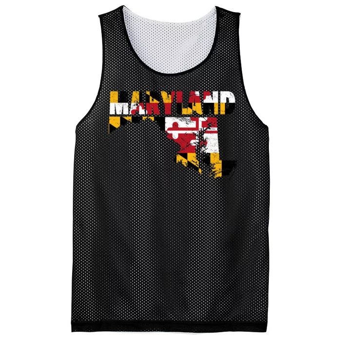 Maryland State Flag Mesh Reversible Basketball Jersey Tank