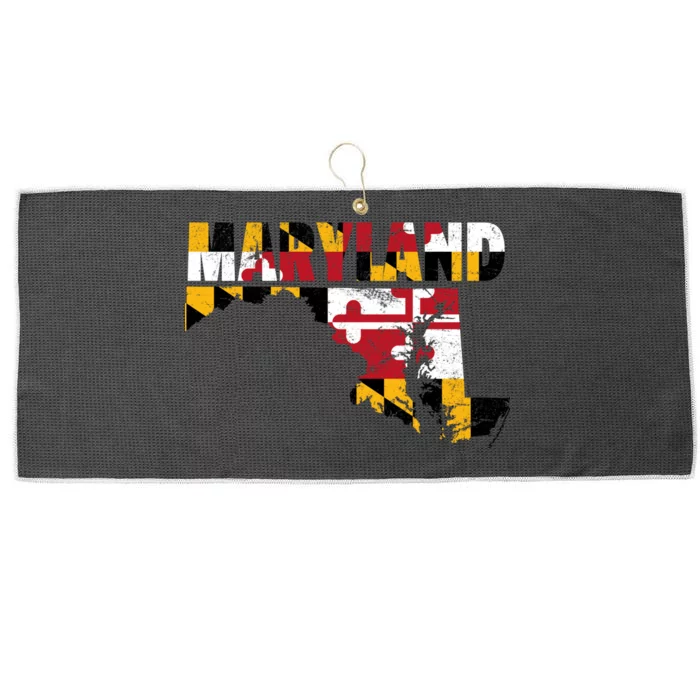 Maryland State Flag Large Microfiber Waffle Golf Towel