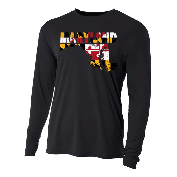 Maryland State Flag Cooling Performance Long Sleeve Crew