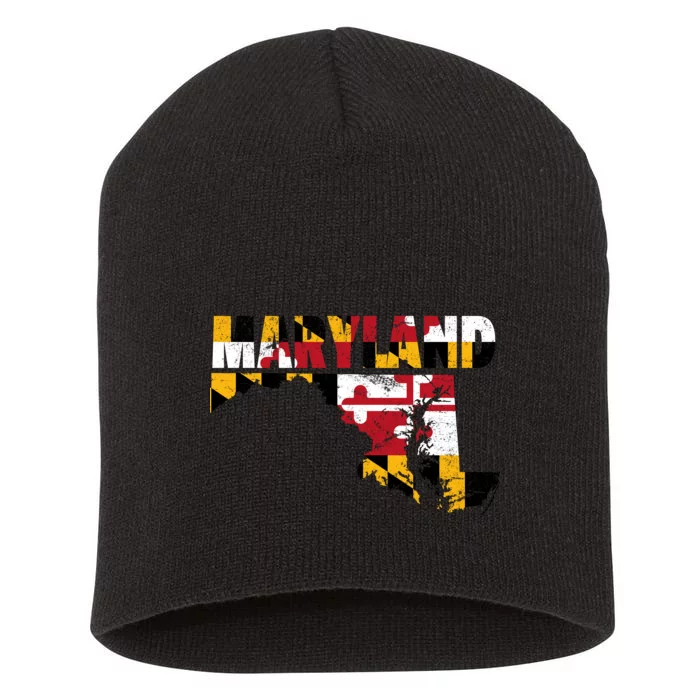 Maryland State Flag Short Acrylic Beanie