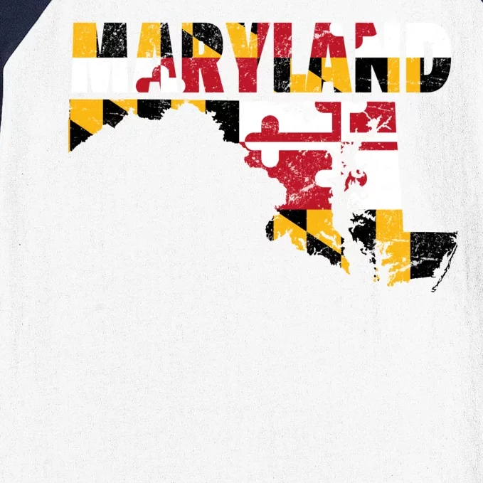 Maryland State Flag Baseball Sleeve Shirt