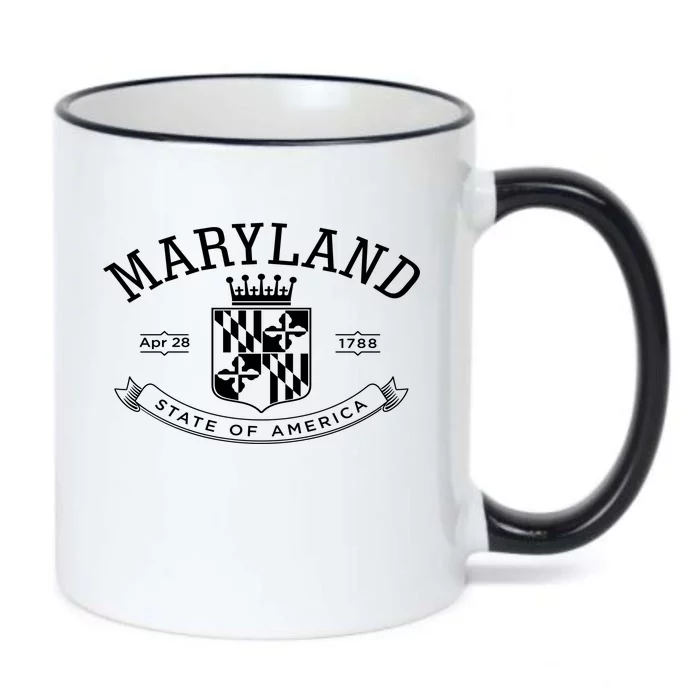 Maryland Stylized Emblem EST 1788 State of America Black Color Changing Mug