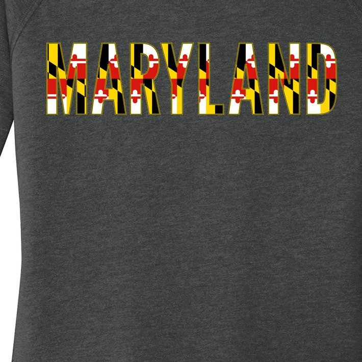 Maryland Word Flag Women’s Perfect Tri Tunic Long Sleeve Shirt