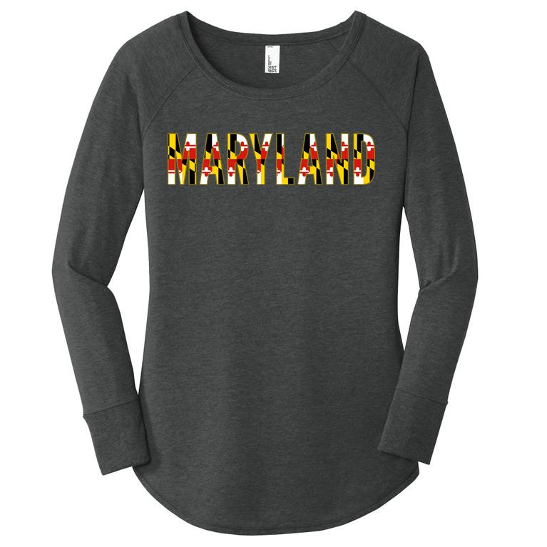Maryland Word Flag Women’s Perfect Tri Tunic Long Sleeve Shirt
