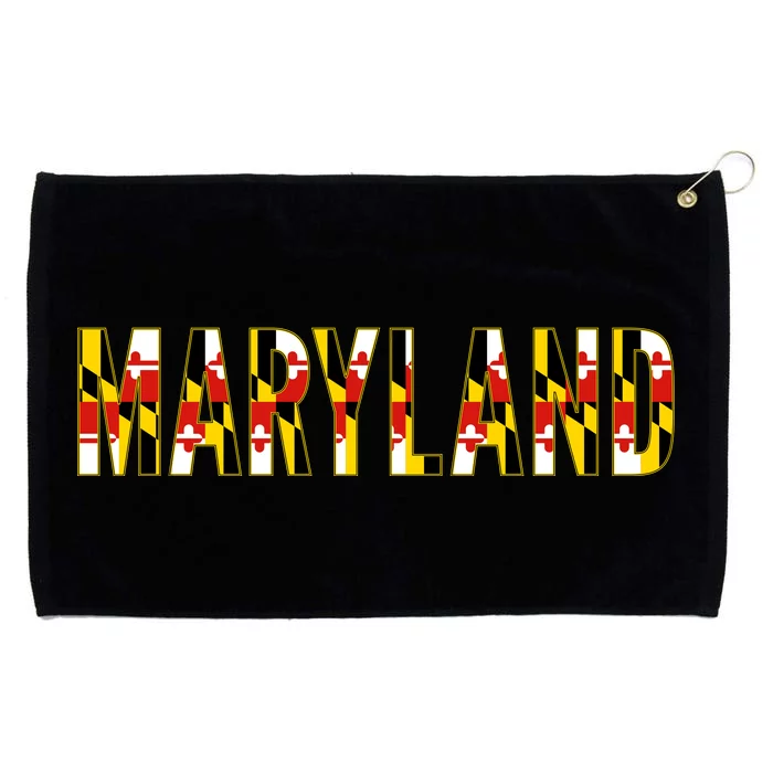 Maryland Word Flag Grommeted Golf Towel