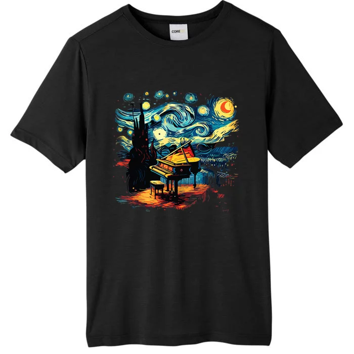 Music Art Style Starry Night Piano Musician ChromaSoft Performance T-Shirt