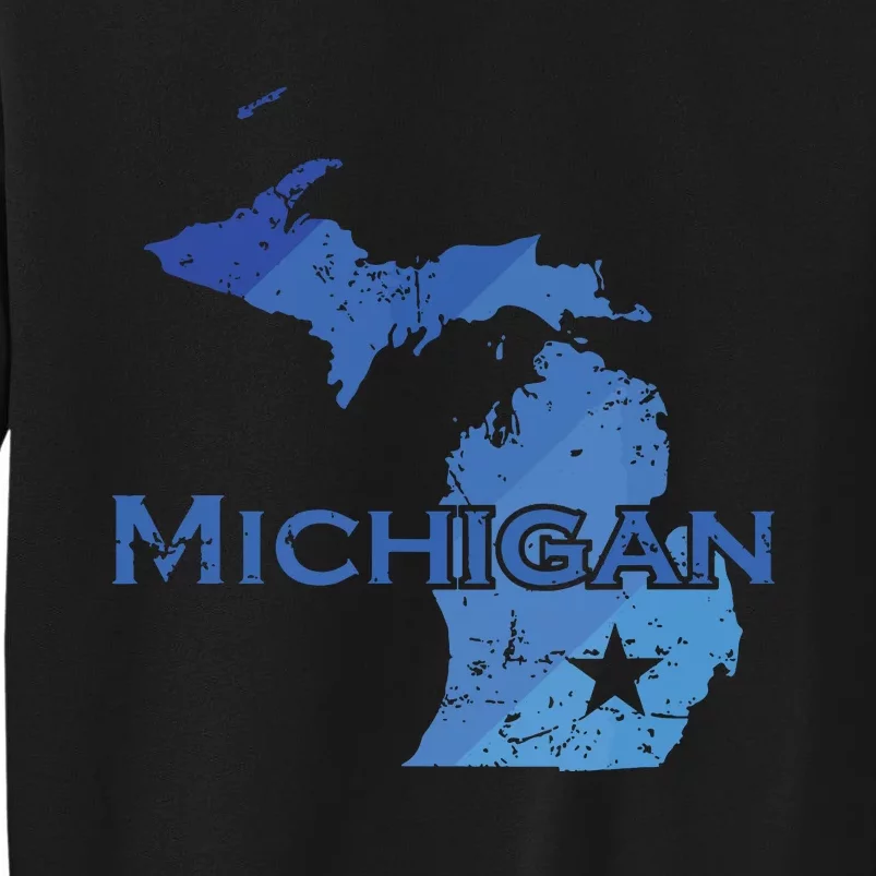 Michigan American State Outline Map Usa Tall Sweatshirt