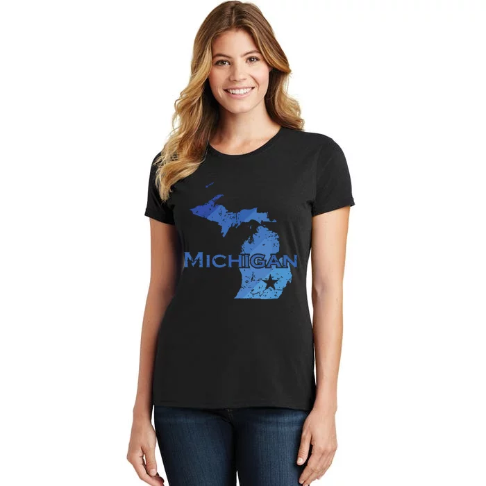 Michigan American State Outline Map Usa Women's T-Shirt