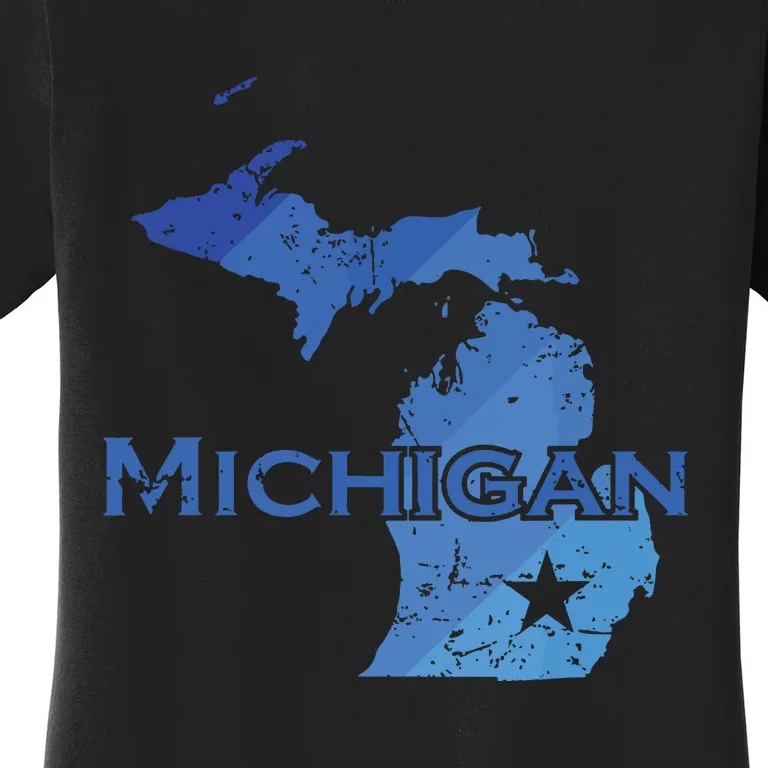 Michigan American State Outline Map Usa Women's T-Shirt