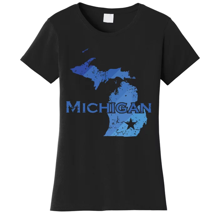 Michigan American State Outline Map Usa Women's T-Shirt