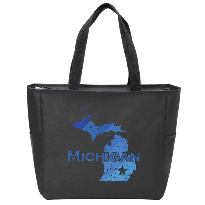 Michigan American State Outline Map Usa Zip Tote Bag