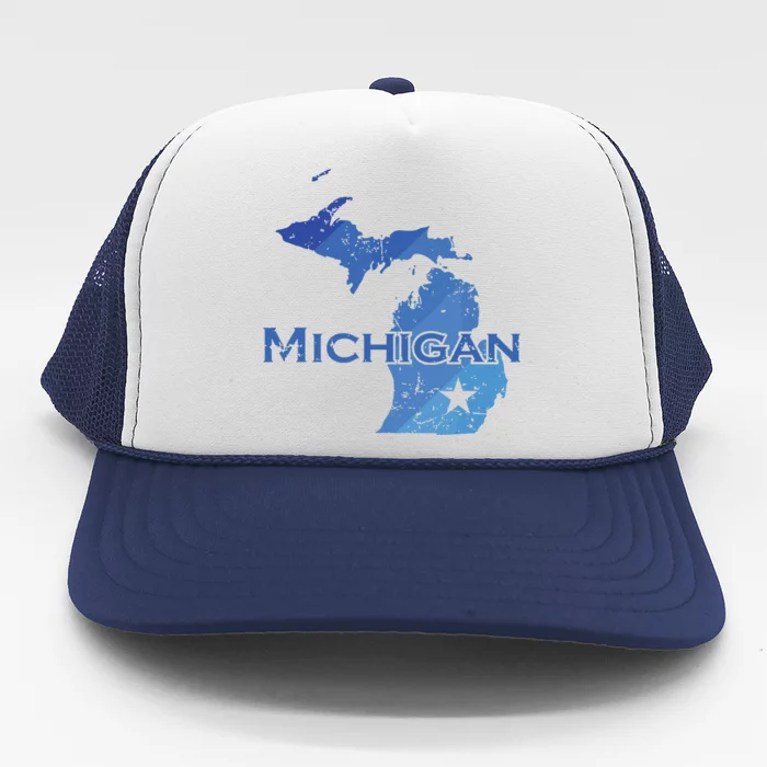 Michigan American State Outline Map Usa Trucker Hat