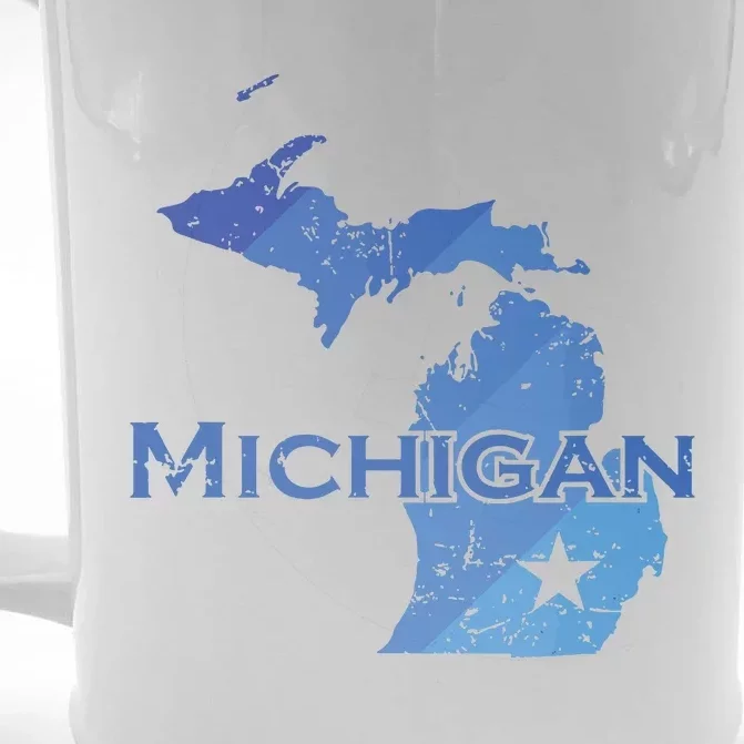 Michigan American State Outline Map Usa Front & Back Beer Stein