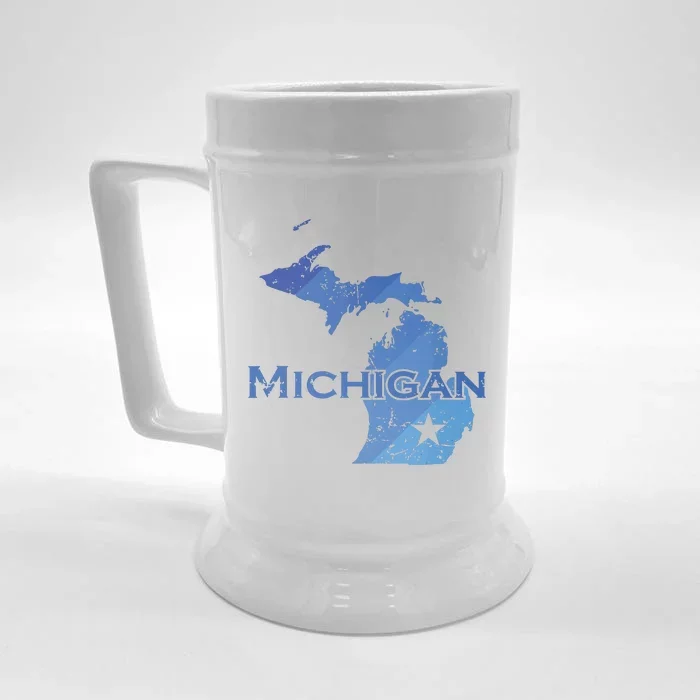 Michigan American State Outline Map Usa Front & Back Beer Stein