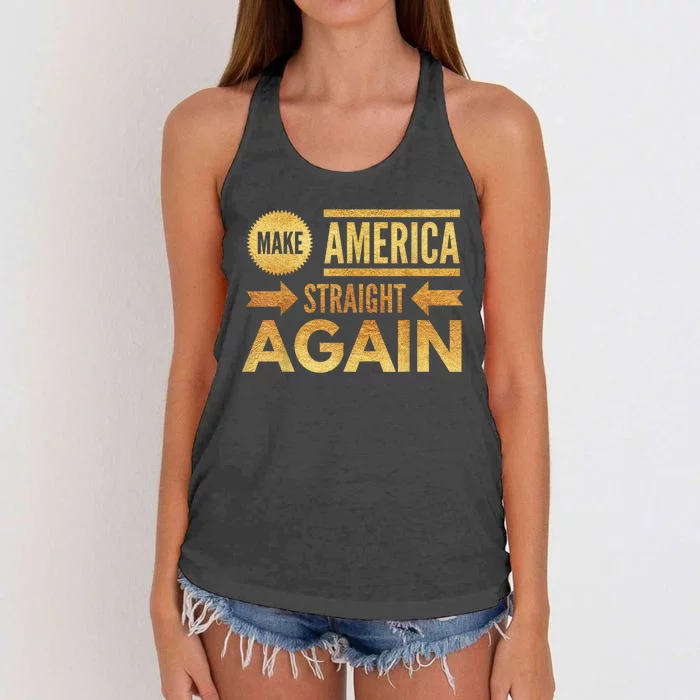 Make America Straight Again Women's Knotted Racerback Tank