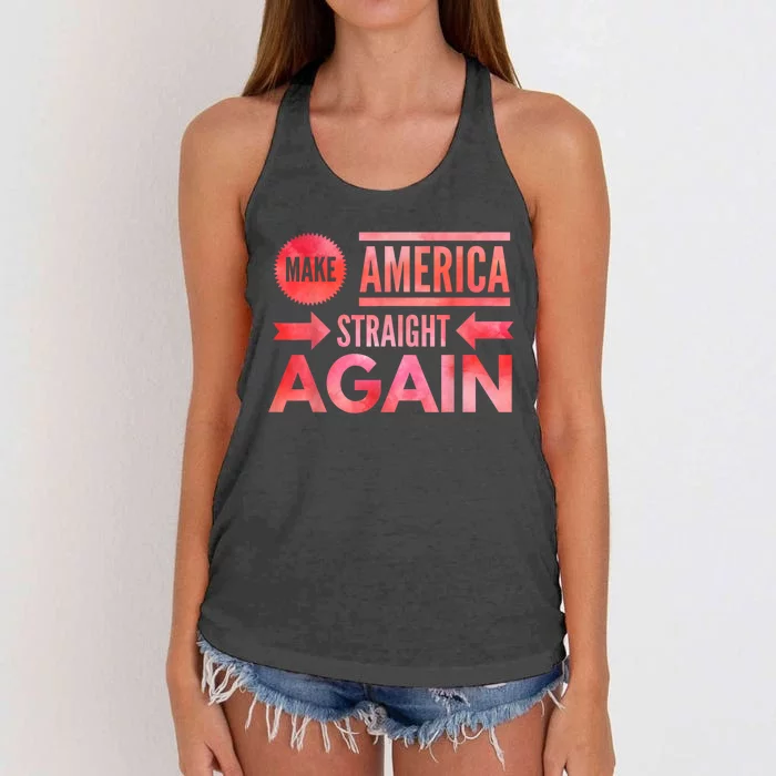 Make America Straight Again Women's Knotted Racerback Tank