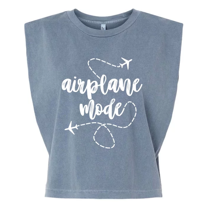 Mode Airplane Summer Vacation Travel Airplane Funny Gift Garment-Dyed Women's Muscle Tee