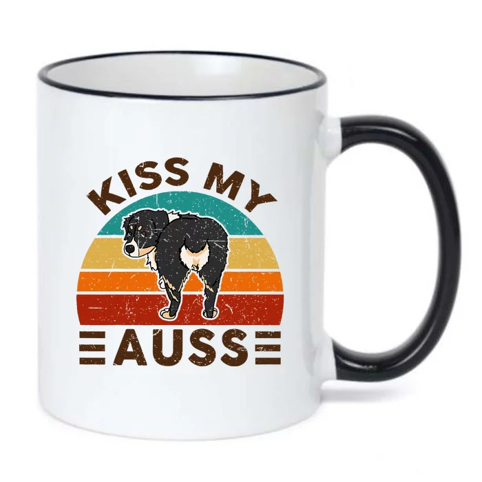 Mini Australian Shepherd Kiss My Auss Funnny Dog Black Color Changing Mug