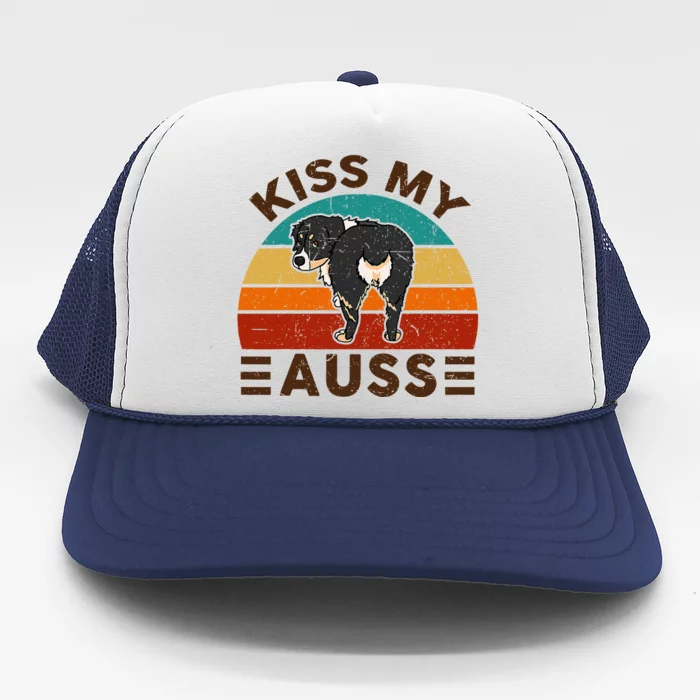 Mini Australian Shepherd Kiss My Auss Funnny Dog Trucker Hat