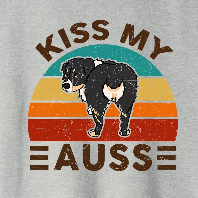 Mini Australian Shepherd Kiss My Auss Funnny Dog Women's Crop Top Tee