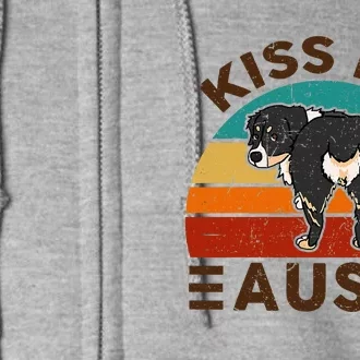 Mini Australian Shepherd Kiss My Auss Funnny Dog Full Zip Hoodie