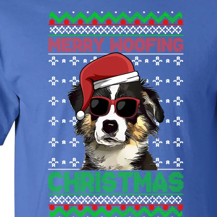 Miniature American Shepherd Dog Merry Woofing Christmas Great Gift Tall T-Shirt