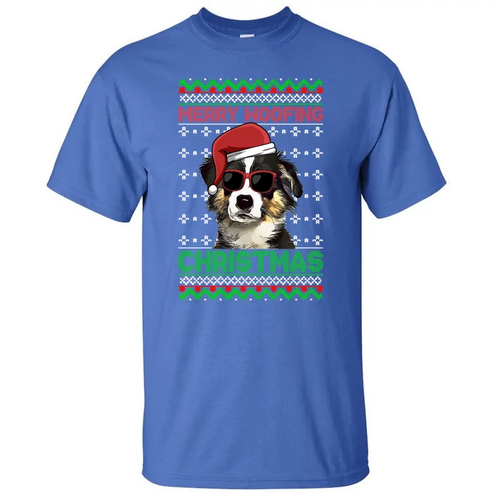 Miniature American Shepherd Dog Merry Woofing Christmas Great Gift Tall T-Shirt