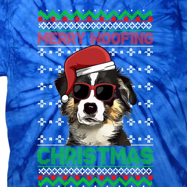 Miniature American Shepherd Dog Merry Woofing Christmas Great Gift Tie-Dye T-Shirt