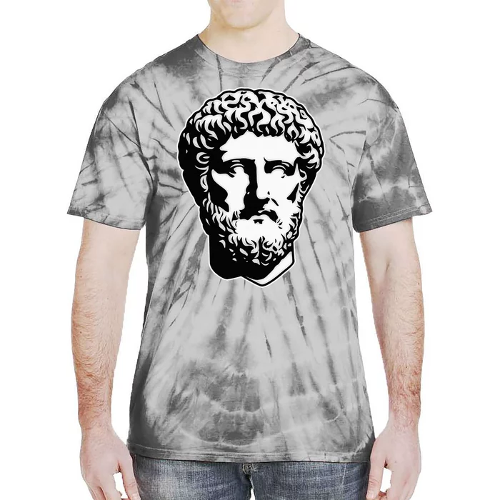 Marcus Aurelius Statue Blackwork Tie-Dye T-Shirt