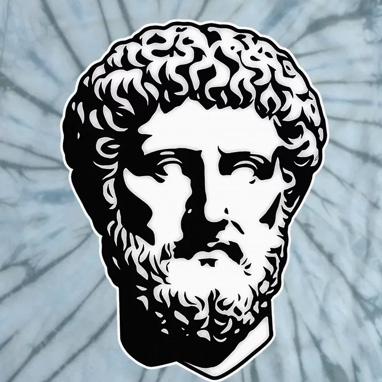 Marcus Aurelius Statue Blackwork Tie-Dye T-Shirt