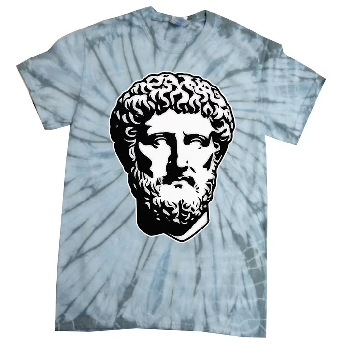 Marcus Aurelius Statue Blackwork Tie-Dye T-Shirt