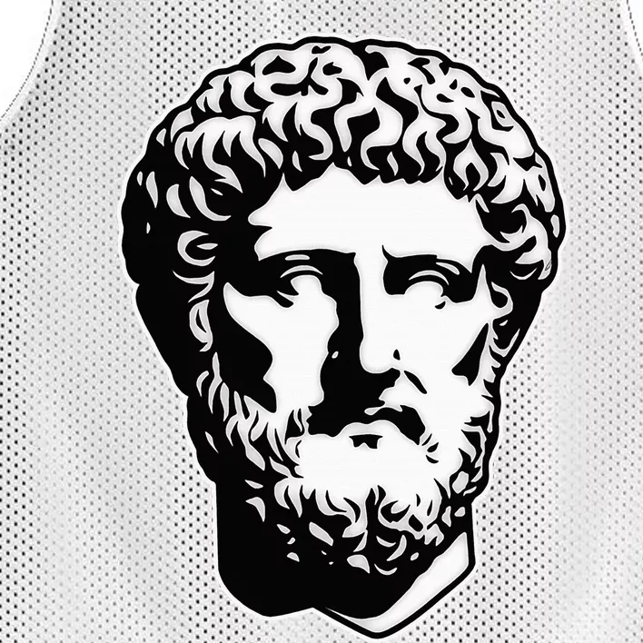 Marcus Aurelius Statue Blackwork Mesh Reversible Basketball Jersey Tank