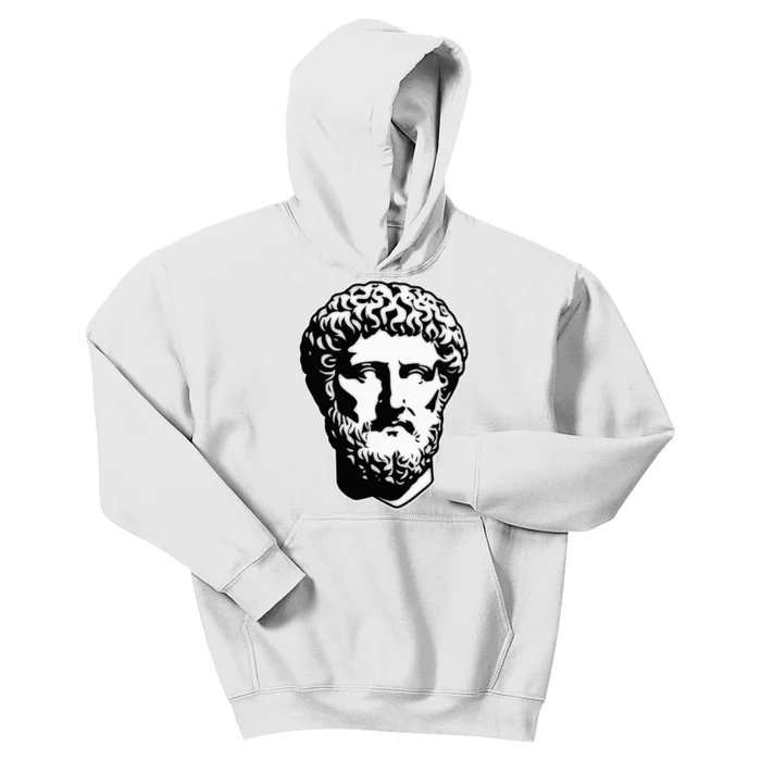 Marcus Aurelius Statue Blackwork Kids Hoodie