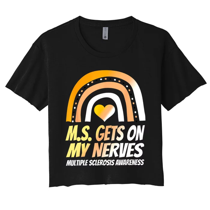 Ms Awareness Shirts Multiplesclerosis Wear Orange Women's Crop Top Tee