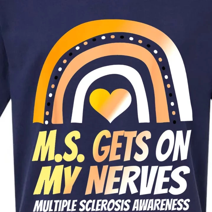 Ms Awareness Shirts Multiplesclerosis Wear Orange Sueded Cloud Jersey T-Shirt