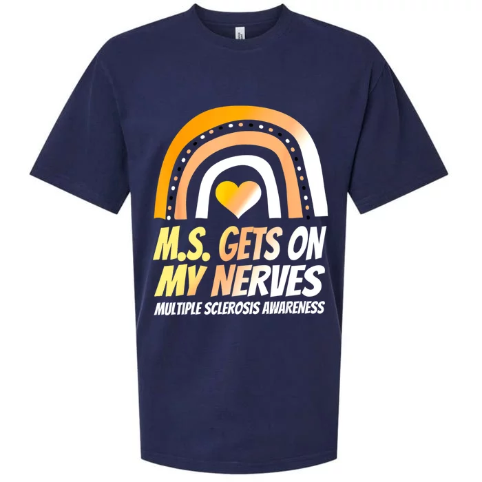 Ms Awareness Shirts Multiplesclerosis Wear Orange Sueded Cloud Jersey T-Shirt