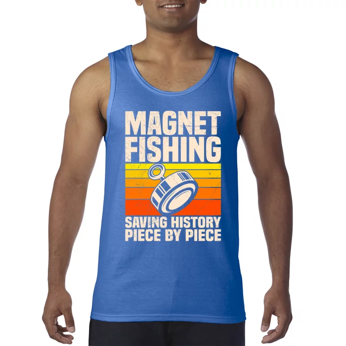 Magnetic Anglers Saving History Magnet Fishing Treasure Hunt Gift Tank Top