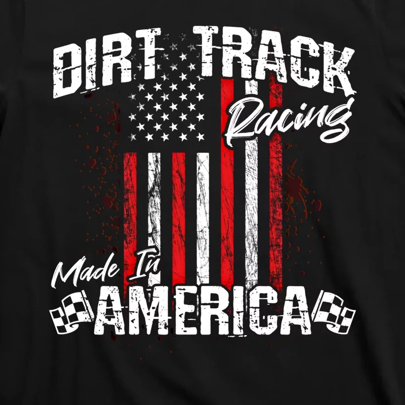 Modified And Sprint Cars American Flag Dirt Track Racing Gift T-Shirt