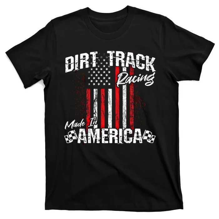 Modified And Sprint Cars American Flag Dirt Track Racing Gift T-Shirt