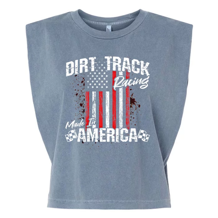 Modified And Sprint Cars American Flag Dirt Track Racing Gift Garment-Dyed Women's Muscle Tee