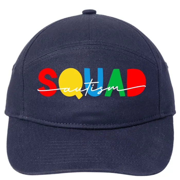 Matching Autism Squad Awareness Month Acceptance Mom Teacher Gift 7-Panel Snapback Hat