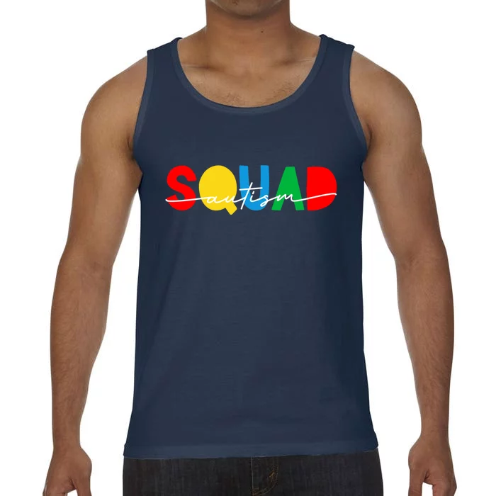 Matching Autism Squad Awareness Month Acceptance Mom Teacher Gift Comfort Colors® Tank Top