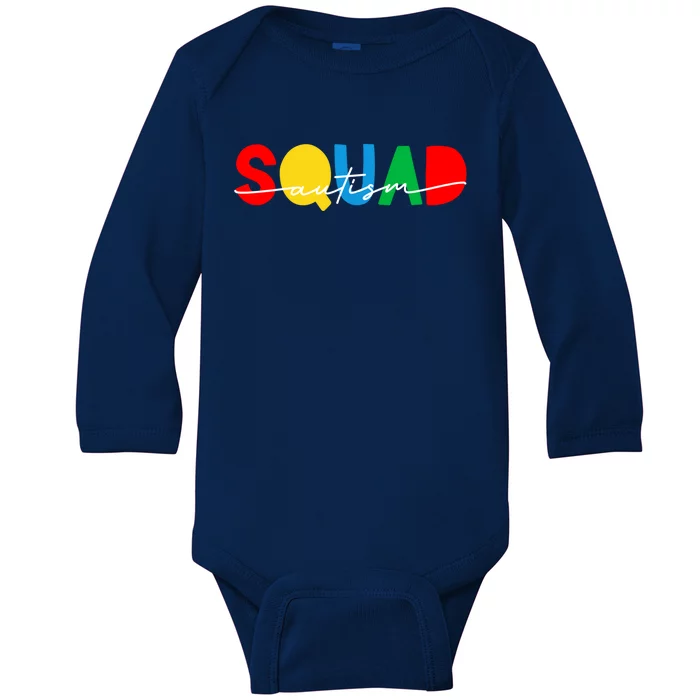 Matching Autism Squad Awareness Month Acceptance Mom Teacher Gift Baby Long Sleeve Bodysuit