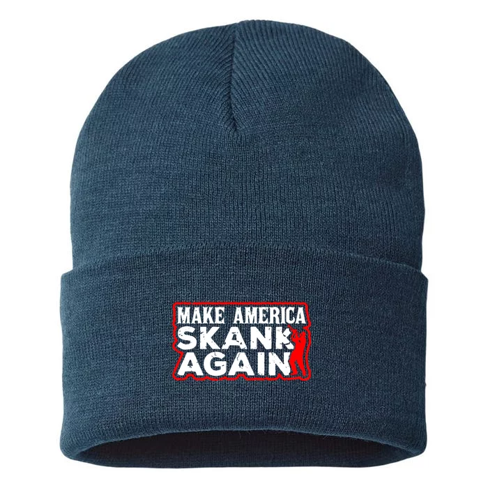 Make America Skank Again Cool Horn Brass Ska Music Sustainable Knit Beanie