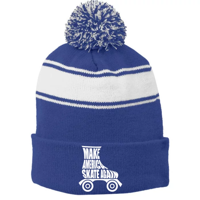 Make America Skate Again Great Gift Stripe Pom Pom Beanie